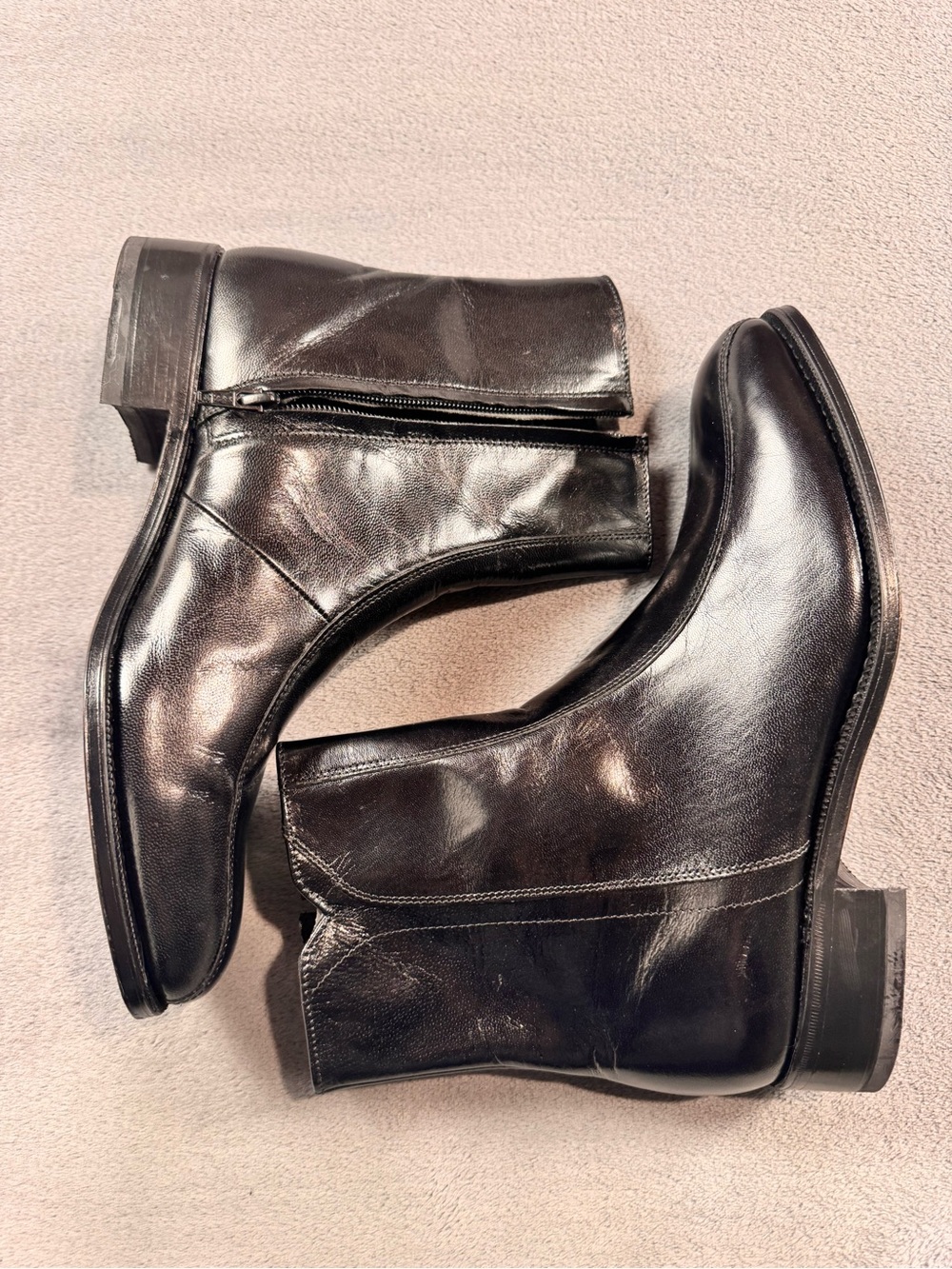 Florsheim Men’s ‘Duke’ Bike Toe Black Leather Zipper Ankle Boots